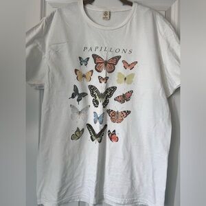 Urban Outfitters white butterfly tee. Size large.
